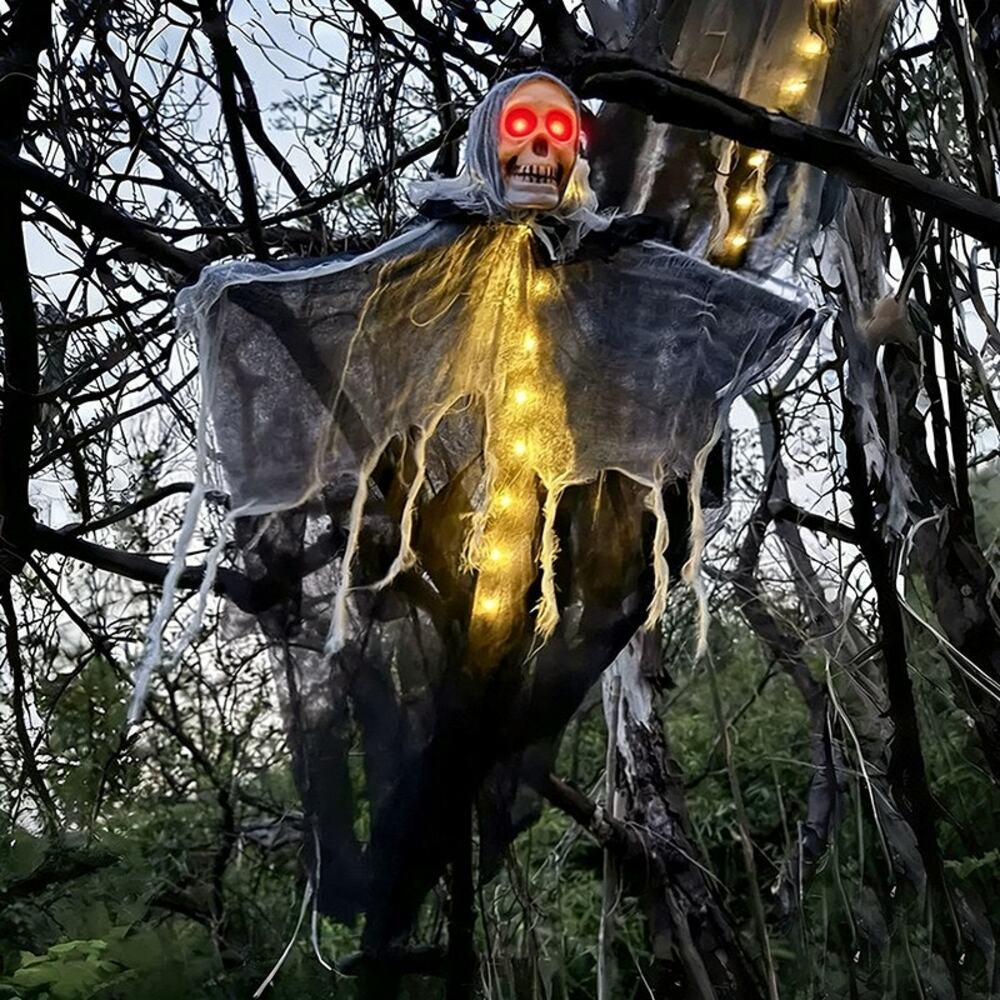 Hanging Skeleton Ghost Halloween Decor